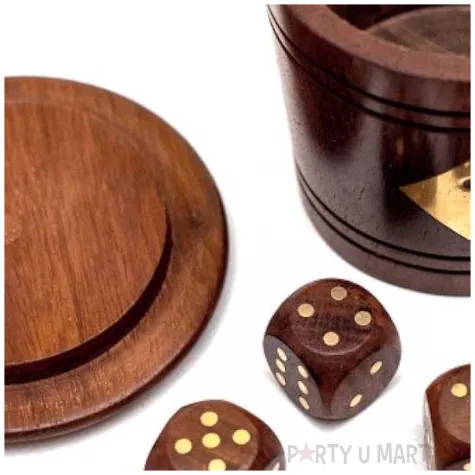 zestaw do gry kosci deluxe ciemne drewno mirtop