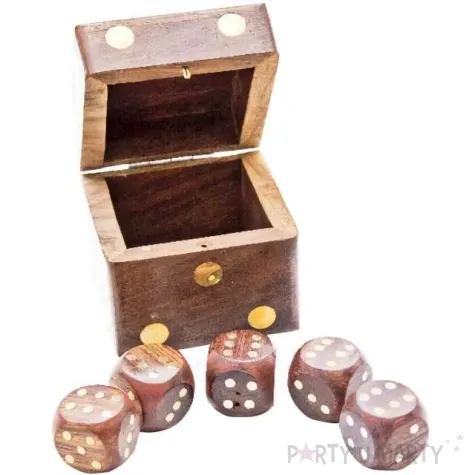 zestaw do gry kosci z pudelkiem drewno giftdeco