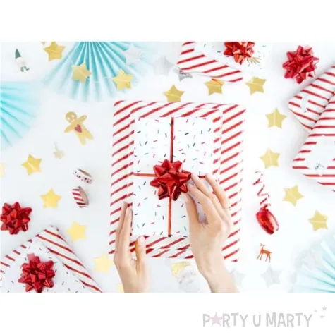 zestaw do pakowania prezentow classic czerwony partydeco