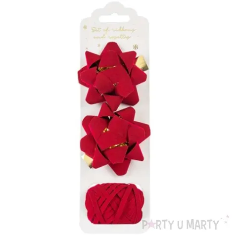 zestaw do pakowania prezentow welur czerwony partydeco 1 kompl