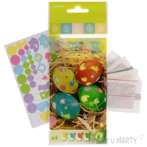 zestaw do zdobienia jajek barwniki naklejki mix arpex