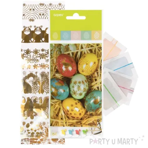 zestaw do zdobienia jajek kurki i zajaczki owijki barwniki mix arpex 9 szt