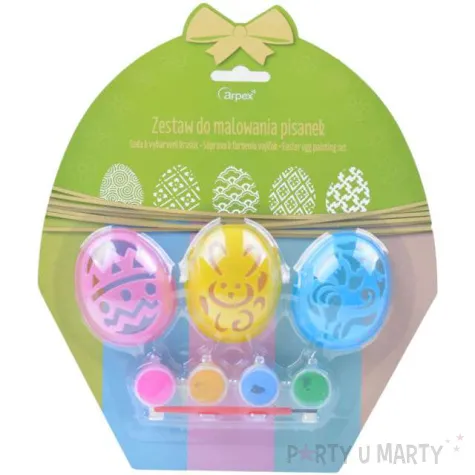 zestaw do zdobienia jajek szablony i farbki mix arpex