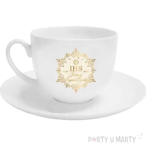 zestaw filizanka komunijna pamiatka komunii swietej biala bgtech 220 ml