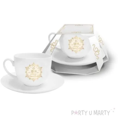 zestaw filizanka komunijna pamiatka komunii swietej biala bgtech 220 ml