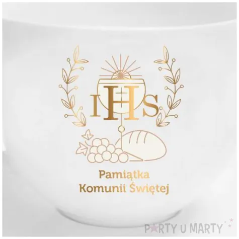 zestaw filizanka komunijna pamiatka komunii swietej kielich biala bgtech 220 ml