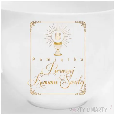 zestaw filizanka komunijna pamiatka komunii swietej ramka biala bgtech 220 ml