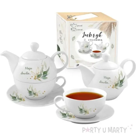 zestaw filizanka z imbrykiem duo moja chwila bgtech 2 szt