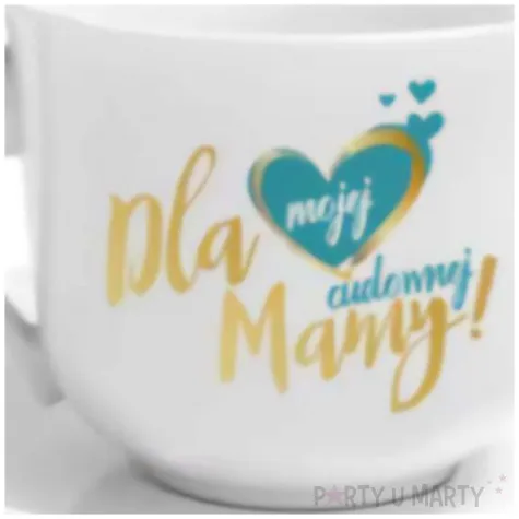 zestaw filizanka ze spodkiem dla mojej cudownej mamy biala bgtech 400 ml