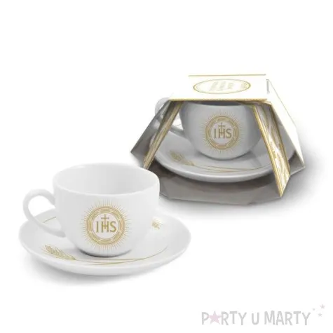 zestaw filizanka ze spodkiem komunia ihs bgtech 190 ml