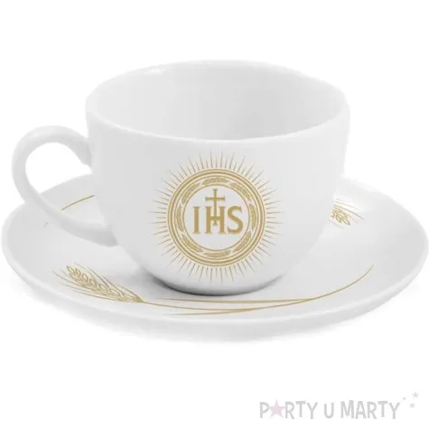 zestaw filizanka ze spodkiem komunia ihs bgtech 220 ml