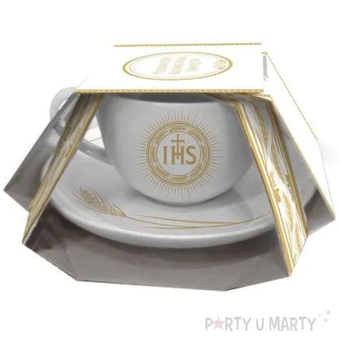 zestaw filizanka ze spodkiem komunia ihs bgtech 220 ml