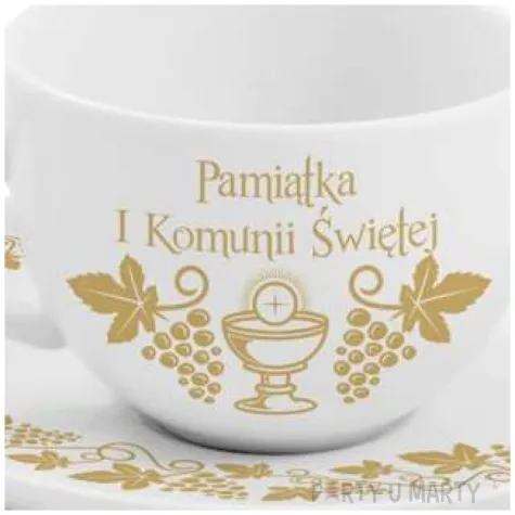zestaw filizanka ze spodkiem komunia kisc bgtech 190 ml