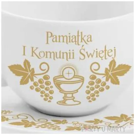 zestaw filizanka ze spodkiem komunia kisc bgtech 220 ml