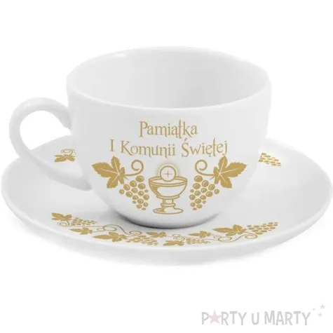 zestaw filizanka ze spodkiem komunia kisc bgtech 220 ml