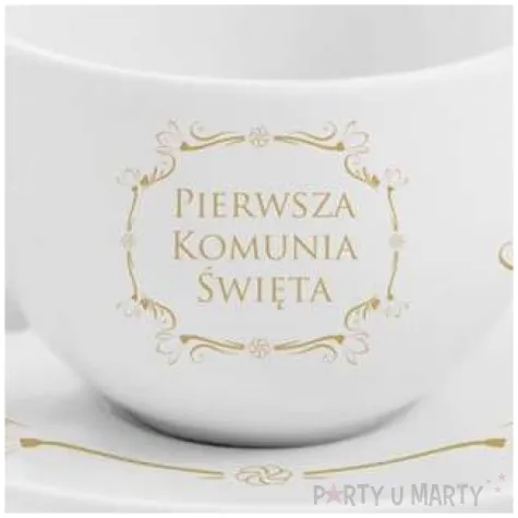 zestaw filizanka ze spodkiem komunia ornament bgtech 220 ml