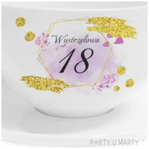 zestaw filizanka ze spodkiem z dedykacja 18 biala bgtech 250 ml