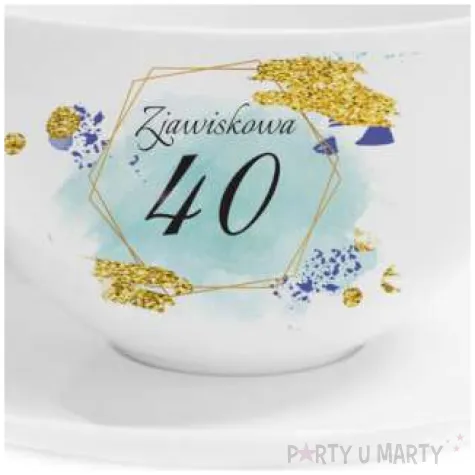 zestaw filizanka ze spodkiem z dedykacja 40 biala bgtech 250 ml