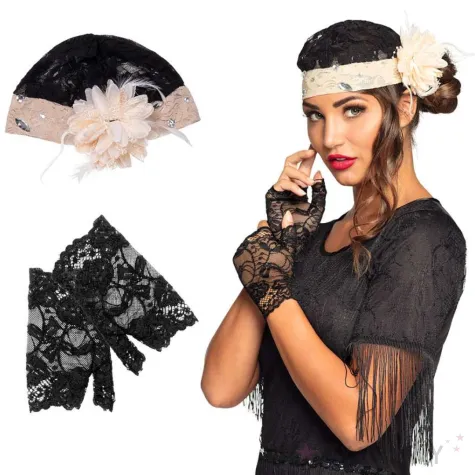 zestaw flapperka czapka i rekawiczki boland