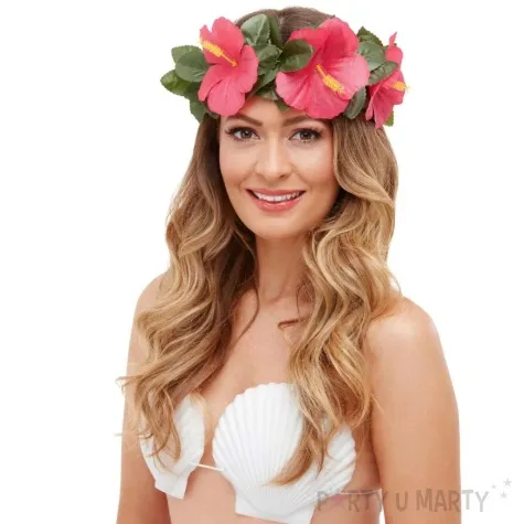 zestaw hawajskie kwiaty opaska bransoletki smiffys