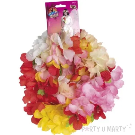 zestaw hawajskie ozdoby czerwono zolty smiffys