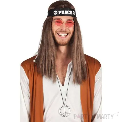 zestaw hipis okulary opaska naszyjnik boland