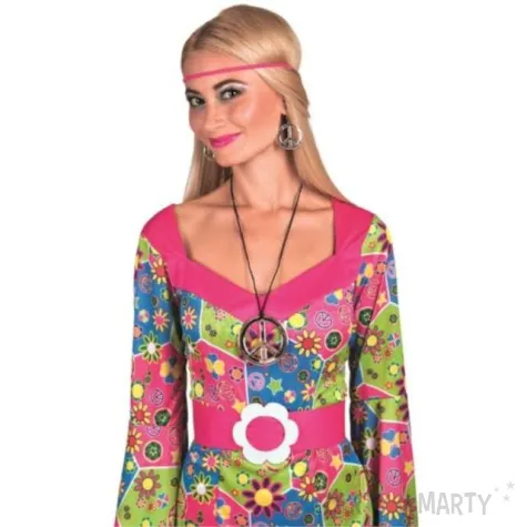 zestaw hipis pacyfka kolczyki i naszyjnik boland