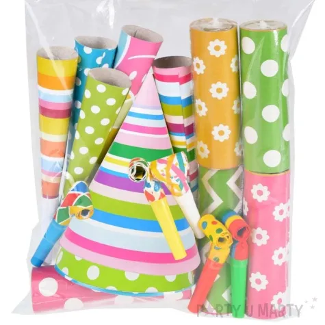 zestaw imprezowe czapeczki i gwizdki mix arpex 25 szt