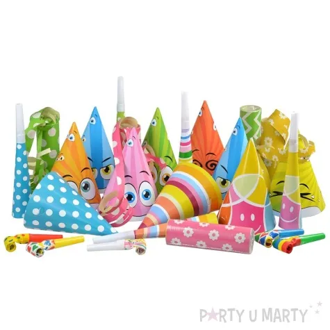 zestaw imprezowe czapeczki i trabki mix arpex 25 szt