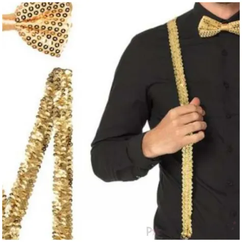 zestaw imprezowy cekiny okulary muszka szelki zloty boland