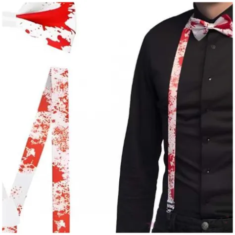 zestaw imprezowy krwawy elegant okulary muszka szelki boland