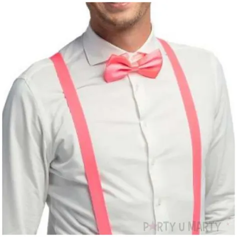 zestaw imprezowy neon okulary muszka szelki rozowy boland