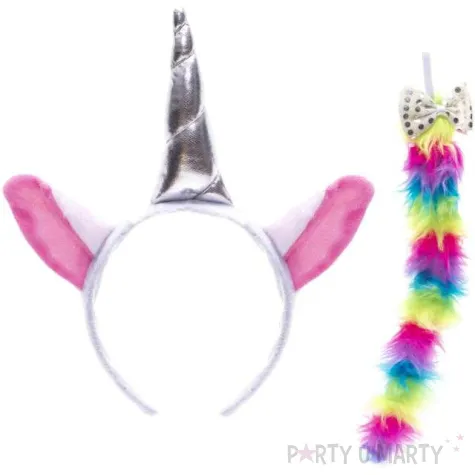 zestaw jednorozec teczowy ogon wielokolorowy kraszek