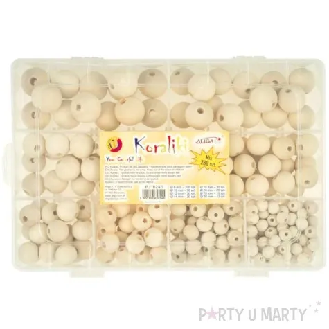 zestaw koraliki w pudelku naturalny aliga 288 szt