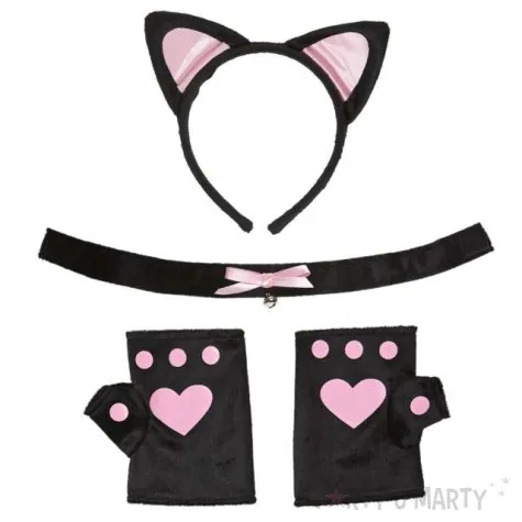 zestaw kotka z rekawiczkami czarny widmann