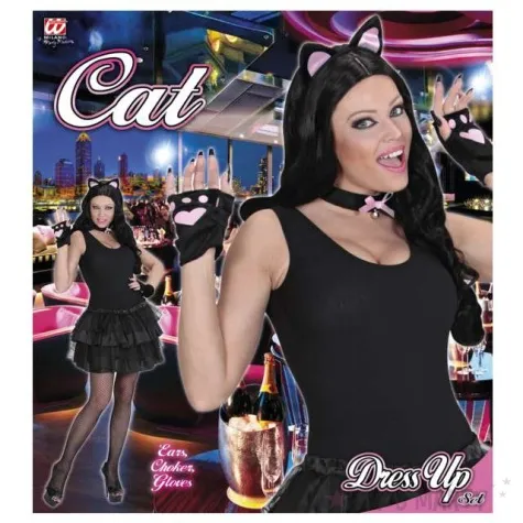 zestaw kotka z rekawiczkami czarny widmann