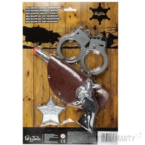 zestaw kowboj rewolwer kajdanki odznaka arpex 4 szt