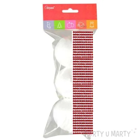 zestaw kreatywny bombki styropianowe i cyrkonie bordowy arpex 3 szt