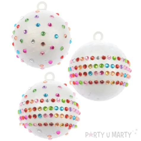 zestaw kreatywny bombki styropianowe i cyrkonie mix arpex 3 szt