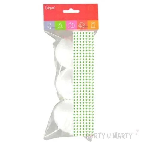 zestaw kreatywny bombki styropianowe i cyrkonie zielony j arpex 3 szt y