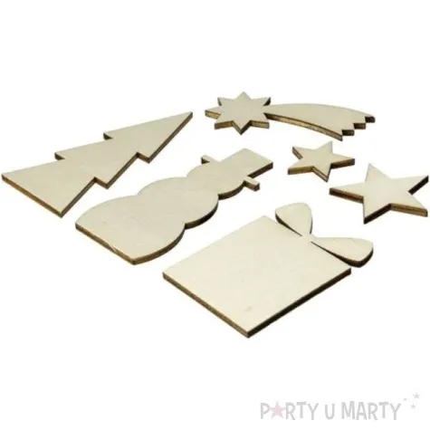 zestaw kreatywny boze narodzenie drewniany titanum 6 szt