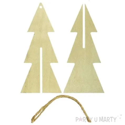 zestaw kreatywny choinki zawieszki drewniany titanum 2 szt