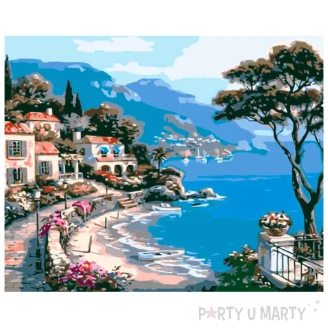 zestaw kreatywny do malowania po numerach morze wybrzeze obraz diy 50 x 40 cm