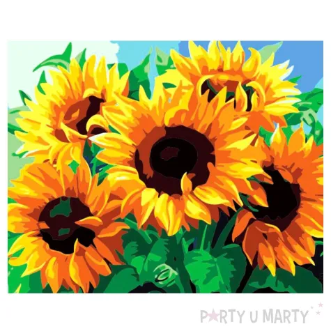 zestaw kreatywny do malowania po numerach sloneczniki obraz diy 50 x 40 cm