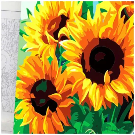 zestaw kreatywny do malowania po numerach sloneczniki obraz diy 50 x 40 cm