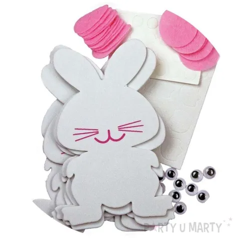 zestaw kreatywny zajaczek z ruchomymi oczami titanum 6 kpl