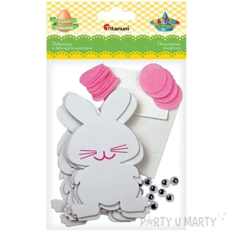 zestaw kreatywny zajaczek z ruchomymi oczami titanum 6 kpl