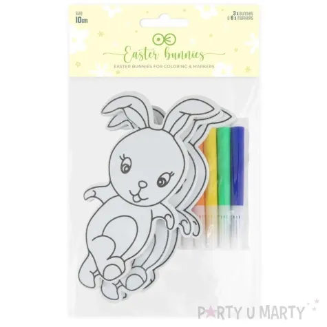 zestaw kreatywny zajaczki do pokolorowania partypal 3 szt