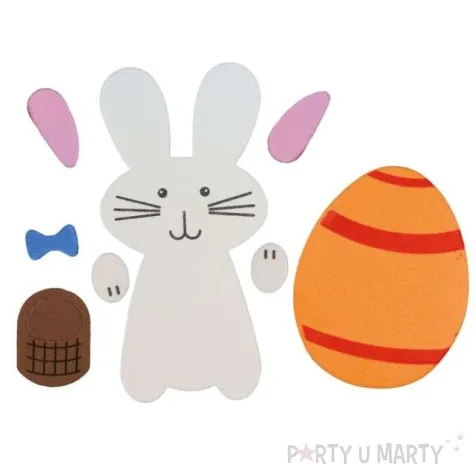 zestaw kreatywny zajaczki z koszykiem i pisankami pianka titanum