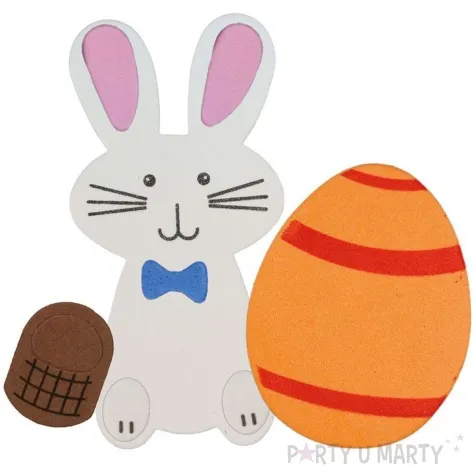 zestaw kreatywny zajaczki z koszykiem i pisankami pianka titanum